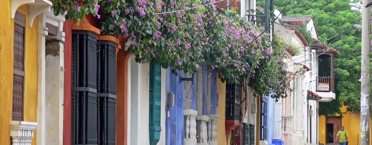 Fachadas en Cartagena de Indias (Colombia).