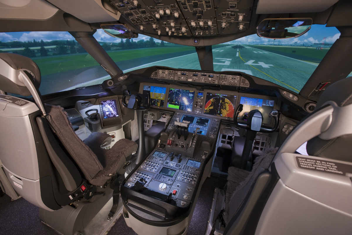 Cabina de un Boeing 787