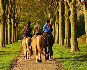 Mujeres montando a caballo. Imagen de Just killing time en Pixabay