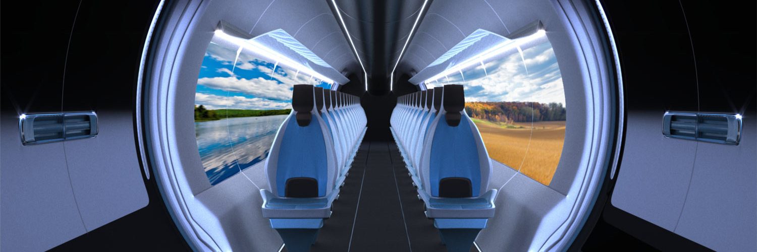 Recreación del interior del hyperloop por Zeleros