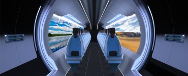 Recreación del interior del hyperloop por Zeleros