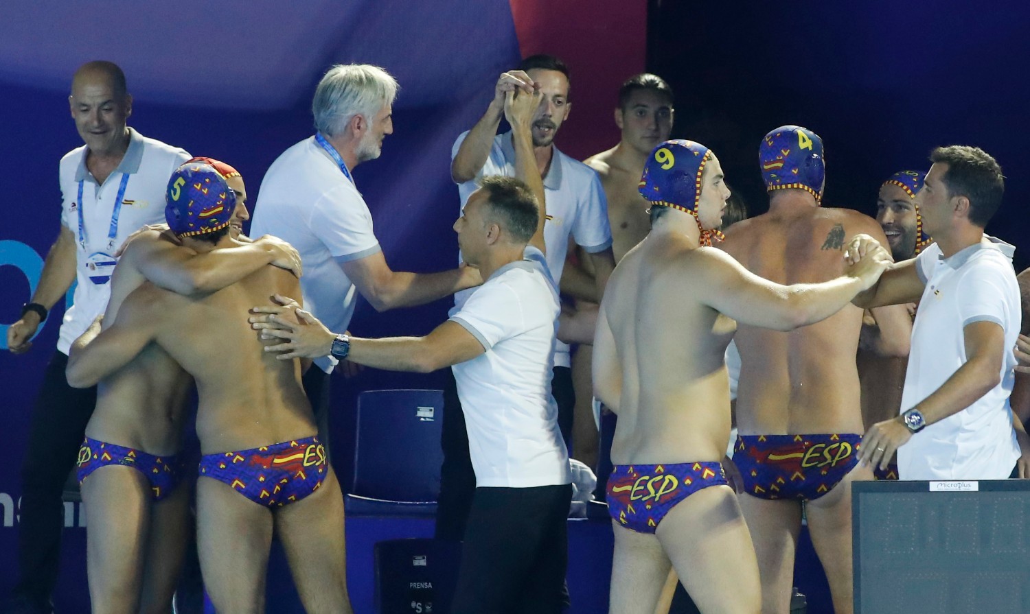 David Martín y la selección española masculina de waterpolo